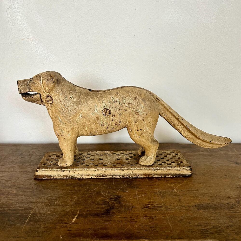 Antique 1930s Cast Iron “Rover the Nutcracker” Dog Figurine | Cast Iron Doorstop